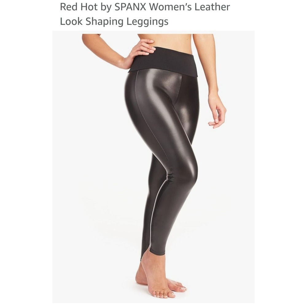 NWT Red Hot By Spanx Womens Faux Leather Shaping Leggings